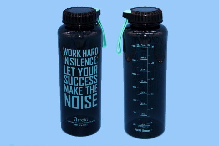 Motivational Water Bottle - Black